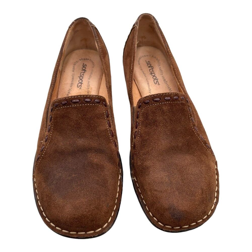 Softspots Dark Camel Color Womens Shoes Sz 8.5 Arch‎ Support Leather Accents EUC